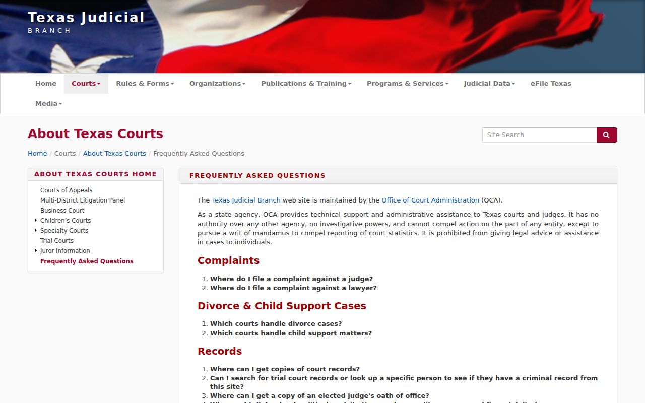 Collingsworth County warrant lookup: Texas courts FAQ on case-search limits